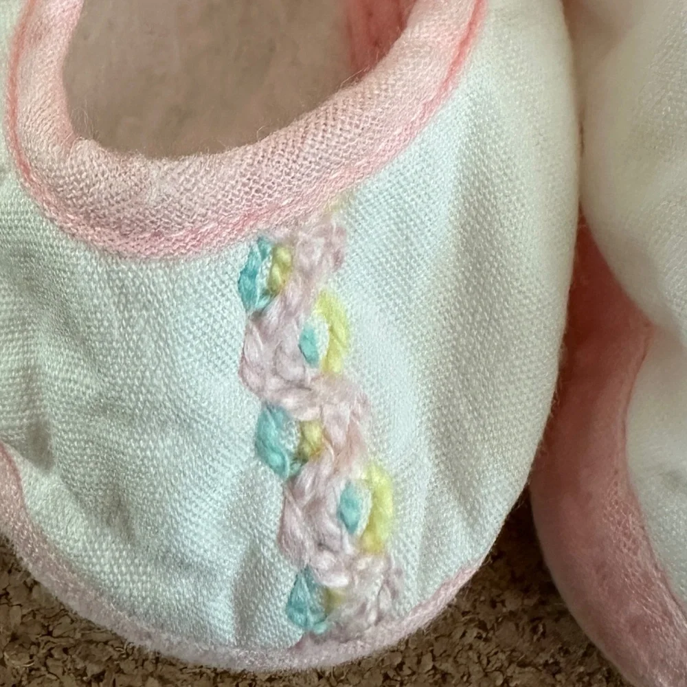 Vintage Infant Cloth Crib Shoes For Girls Made in Japan, Hong Kong